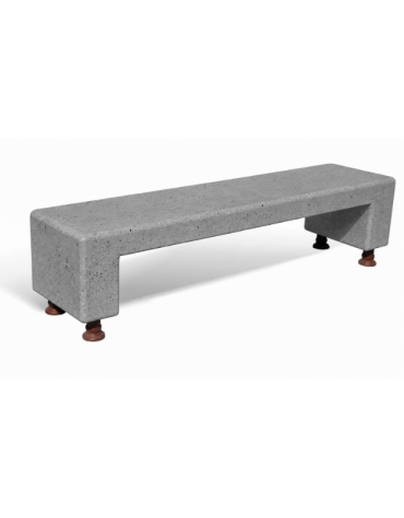 PANCHINA MONOBLOCCO IN CEMENTO CALCESTRUZZO - COLORE GRIGIO PIETRA - CON SOSTEGNI AUTOLIVELLANTI - CM 200X50X50H