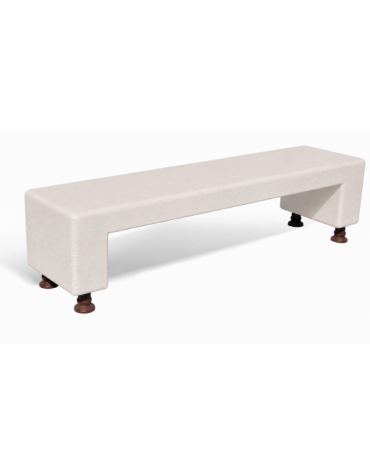 PANCHINA MONOBLOCCO IN CEMENTO CALCESTRUZZO - COLORE BIANCO PIETRA - CON SOSTEGNI AUTOLIVELLANTI - CM 200X50X50H