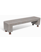 PANCHINA MONOBLOCCO IN CEMENTO CALCESTRUZZO - COLORE GRIGIO TRAVERTINO - CON SOSTEGNI AUTOLIVELLANTI - CM 200X50X50H