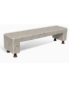 PANCHINA MONOBLOCCO IN CEMENTO CALCESTRUZZO - COLORE GRIGIO SABBIATO - CON SOSTEGNI AUTOLIVELLANTI - CM 200X50X50H