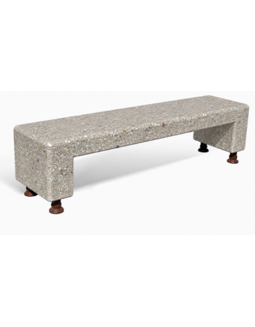PANCHINA MONOBLOCCO IN CEMENTO CALCESTRUZZO - COLORE GRIGIO SABBIATO - CON SOSTEGNI AUTOLIVELLANTI - CM 200X50X50H