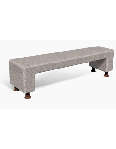 PANCHINA MONOBLOCCO IN CEMENTO CALCESTRUZZO - COLORE BIANCO SABBIATO - CON SOSTEGNI AUTOLIVELLANTI - CM 200X50X50H
