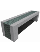 PANCHINA MONOBLOCCO IN CEMENTO CALCESTRUZZO - COLORE GRIGIO PIETRA - DECORATA CON CEMENTINE - CM 200X50X50H - Conforme ai CAM