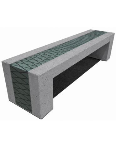 PANCHINA MONOBLOCCO IN CEMENTO CALCESTRUZZO - COLORE GRIGIO PIETRA - DECORATA CON CEMENTINE - CM 200X50X50H - Conforme ai CAM