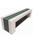 PANCHINA MONOBLOCCO IN CEMENTO CALCESTRUZZO - COLORE BIANCO PIETRA - DECORATA CON CEMENTINE - CM 200X50X50H - Conforme ai CAM