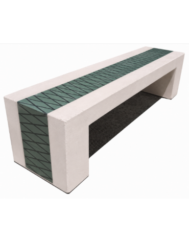 PANCHINA MONOBLOCCO IN CEMENTO CALCESTRUZZO - COLORE BIANCO PIETRA - DECORATA CON CEMENTINE - CM 200X50X50H - Conforme ai CAM