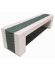 PANCHINA MONOBLOCCO IN CEMENTO CALCESTRUZZO - COLORE BIANCO PIETRA - DECORATA CON CEMENTINE - CM 200X50X50H - Conforme ai CAM