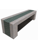 PANCHINA MONOBLOCCO IN CEMENTO CALCESTRUZZO -COLORE GRIGIO TRAVERTINO - DECORATA CON CEMENTINE - CM 200X50X50H - Conforme ai CAM
