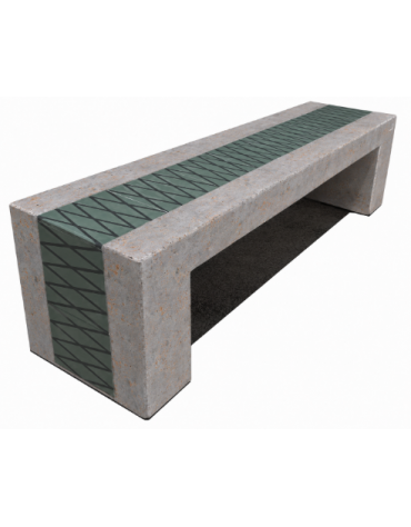 PANCHINA MONOBLOCCO IN CEMENTO CALCESTRUZZO -COLORE GRIGIO TRAVERTINO - DECORATA CON CEMENTINE - CM 200X50X50H - Conforme ai CAM