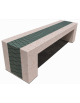PANCHINA MONOBLOCCO IN CEMENTO CALCESTRUZZO -COLORE BIANCO TRAVERTINO - DECORATA CON CEMENTINE - CM 200X50X50H - Conforme ai CAM