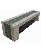 PANCHINA MONOBLOCCO IN CEMENTO CALCESTRUZZO -COLORE GRIGIO SABBIATO - DECORATA CON CEMENTINE - CM 200X50X50H - Conforme ai CAM