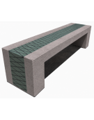 PANCHINA MONOBLOCCO IN CEMENTO CALCESTRUZZO -COLORE BIANCO SABBIATO - DECORATA CON CEMENTINE - CM 200X50X50H - Conforme ai CAM