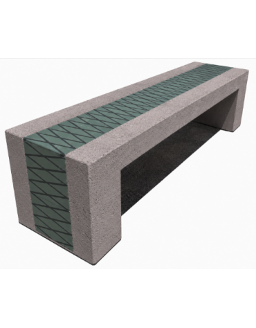 PANCHINA MONOBLOCCO IN CEMENTO CALCESTRUZZO -COLORE BIANCO SABBIATO - DECORATA CON CEMENTINE - CM 200X50X50H - Conforme ai CAM
