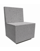 PANCHINA QUADRATA CON SCHIENALE IN CEMENTO CALCESTRUZZO - COLORE GRIGIO PIETRA - CM 60x60x85H - Conforme ai CAM