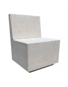 PANCHINA QUADRATA CON SCHIENALE IN CEMENTO CALCESTRUZZO - COLORE BIANCO PIETRA - CM 60x60x85H - Conforme ai CAM