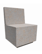 PANCHINA QUADRATA CON SCHIENALE IN CEMENTO CALCESTRUZZO - COLORE GRIGIO TRAVERTINO - CM 60x60x85H - Conforme ai CAM