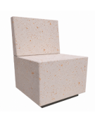 PANCHINA QUADRATA CON SCHIENALE IN CEMENTO CALCESTRUZZO - COLORE BIANCO TRAVERTINO - CM 60x60x85H  - Conforme ai CAM