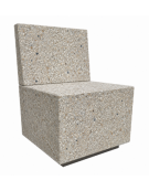 PANCHINA QUADRATA CON SCHIENALE IN CEMENTO CALCESTRUZZO - COLORE GRIGIO SABBIATO - CM 60x60x85H  - Conforme ai CAM