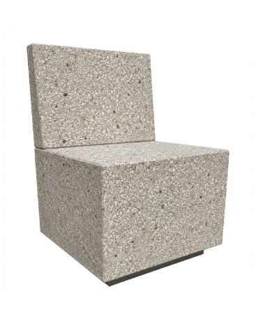PANCHINA QUADRATA CON SCHIENALE IN CEMENTO CALCESTRUZZO - COLORE GRIGIO SABBIATO - CM 60x60x85H  - Conforme ai CAM