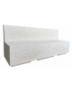 PANCHINA RETTANGOLARE CON SCHIENALE IN CEMENTO CALCESTRUZZO - COLORE BIANCO PIETRA - CM 200x60x85H - Conforme ai CAM
