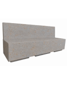 PANCHINA RETTANGOLARE CON SCHIENALE IN CEMENTO CALCESTRUZZO - COLORE GRIGIO TRAVERTINO - cm 200x60x85h - Conforme ai CAM