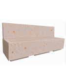PANCHINA RETTANGOLARE CON SCHIENALE IN CEMENTO CALCESTRUZZO - COLORE BIANCO TRAVERTINO - cm 200x60x85h - Conforme ai CAM