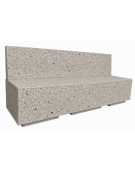 PANCHINA RETTANGOLARE CON SCHIENALE IN CEMENTO CALCESTRUZZO - COLORE GRIGIO SABBIATO - cm 200x60x85h - Conforme ai CAM