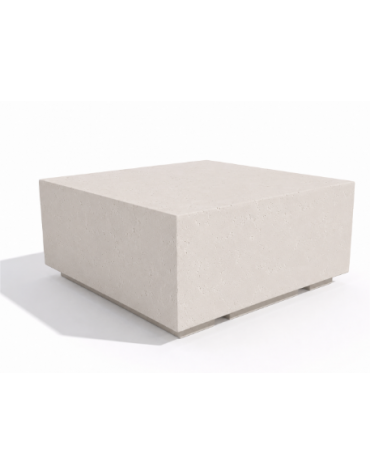 Panchina quadrata monoblocco in cemento calcestruzzo - colore Bianco pietra - cm 100x100x45h - Conforme ai CAM