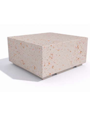 Panchina quadrata monoblocco in cemento calcestruzzo - colore Bianco travertino - cm 100x100x45h - Conforme ai CAM