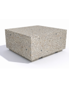 Panchina quadrata monoblocco in cemento calcestruzzo - colore Grigio sabbiato - cm 100x100x45h - Conforme ai CAM