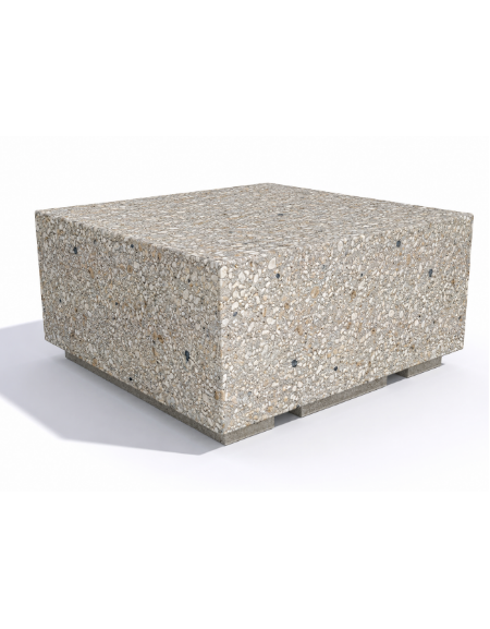 Panchina quadrata monoblocco in cemento calcestruzzo - colore Grigio sabbiato - cm 100x100x45h - Conforme ai CAM