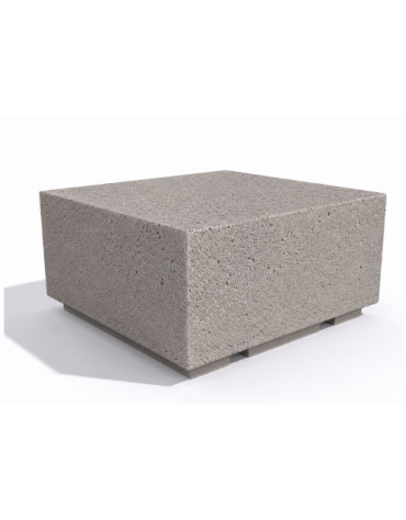 Panchina quadrata monoblocco in cemento calcestruzzo - colore Bianco sabbiato - cm 100x100x45h - Conforme ai CAM