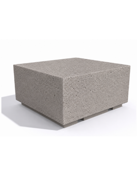 Panchina quadrata monoblocco in cemento calcestruzzo - colore Bianco sabbiato - cm 100x100x45h - Conforme ai CAM