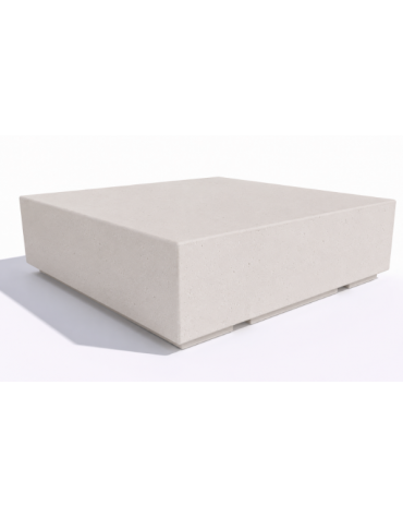 Panchina quadrata monoblocco in cemento calcestruzzo - colore Bianco pietra - cm 140x140x45h - Conforme ai CAM