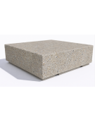 Panchina quadrata monoblocco in cemento calcestruzzo - colore Grigio sabbiato - cm 140x140x45h - Conforme ai CAM