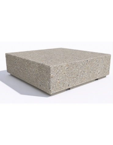 Panchina quadrata monoblocco in cemento calcestruzzo - colore Grigio sabbiato - cm 140x140x45h - Conforme ai CAM