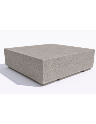 Panchina quadrata monoblocco in cemento calcestruzzo - colore Bianco sabbiato - cm 140x140x45h - Conforme ai CAM