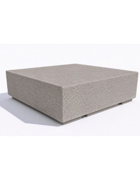 Panchina quadrata monoblocco in cemento calcestruzzo - colore Bianco sabbiato - cm 140x140x45h - Conforme ai CAM