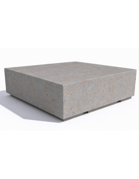 Panchina quadrata monoblocco in cemento calcestruzzo - colore Grigio travertino - cm 140x140x45h - Conforme ai CAM