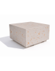 PANCHINA QUADRATA MONOBLOCCO IN CEMENTO CALCESTRUZZO - COLORE BIANCO TRAVERTINO - CM 60x60x45H - Conforme ai CAM