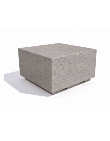 PANCHINA QUADRATA MONOBLOCCO IN CEMENTO CALCESTRUZZO - COLORE BIANCO SABBIATO - CM 60x60x45H - Conforme ai CAM