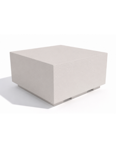 Panchina quadrata monoblocco in cemento calcestruzzo - colore Bianco pietra - cm 80x80x45h - Conforme ai CAM