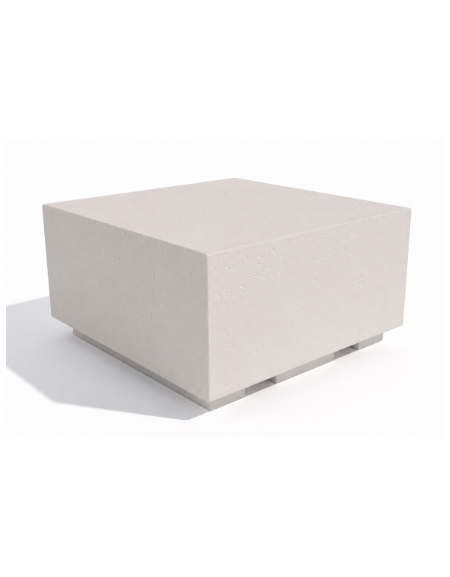 Panchina quadrata monoblocco in cemento calcestruzzo - colore Bianco pietra - cm 80x80x45h - Conforme ai CAM