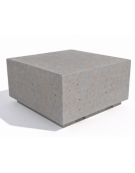 Panchina quadrata monoblocco in cemento calcestruzzo - colore Grigio travertino - cm 80x80x45h - Conforme ai CAM