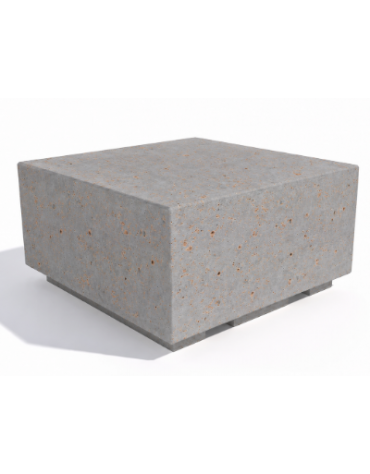 Panchina quadrata monoblocco in cemento calcestruzzo - colore Grigio travertino - cm 80x80x45h - Conforme ai CAM