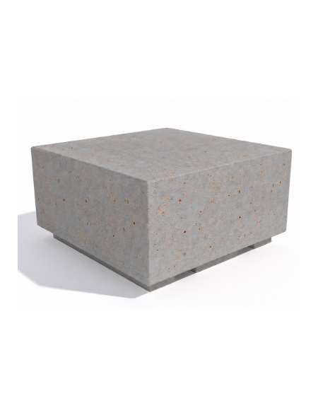 Panchina quadrata monoblocco in cemento calcestruzzo - colore Grigio travertino - cm 80x80x45h - Conforme ai CAM