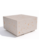 Panchina quadrata monoblocco in cemento calcestruzzo - colore Bianco travertino - cm 80x80x45h - Conforme ai CAM