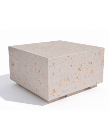 Panchina quadrata monoblocco in cemento calcestruzzo - colore Bianco travertino - cm 80x80x45h - Conforme ai CAM
