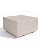 Panchina quadrata monoblocco in cemento calcestruzzo - colore Bianco travertino - cm 80x80x45h - Conforme ai CAM