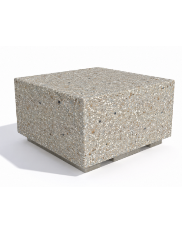 Panchina quadrata monoblocco in cemento calcestruzzo - colore Grigio sabbiato - cm 80x80x45h - Conforme ai CAM